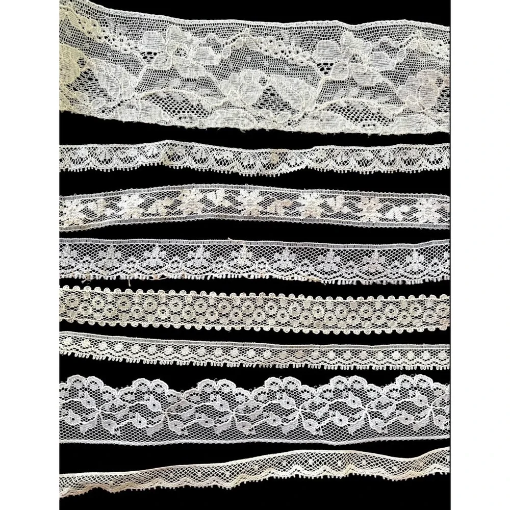 Antique Lace Trim Lot Mostly Fine Cotton Valenciennes Edging Heirloom Craft